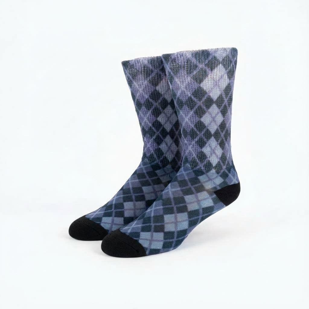 Argyle Gray Diabetic Socks