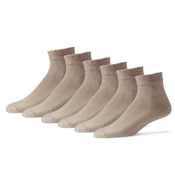 Physician's Choice Diabetic Socks Large / Quarter / Tan Diabetic Socks (12 Pairs)