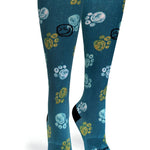 Best Frens Paw Prints Dk Teal - (Standard & Extra Wide)