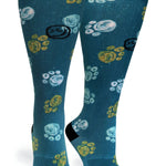 Best Frens Paw Prints Dk Teal - (Standard & Extra Wide)
