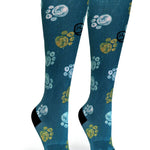 Best Frens Paw Prints Dk Teal - (Standard & Extra Wide)