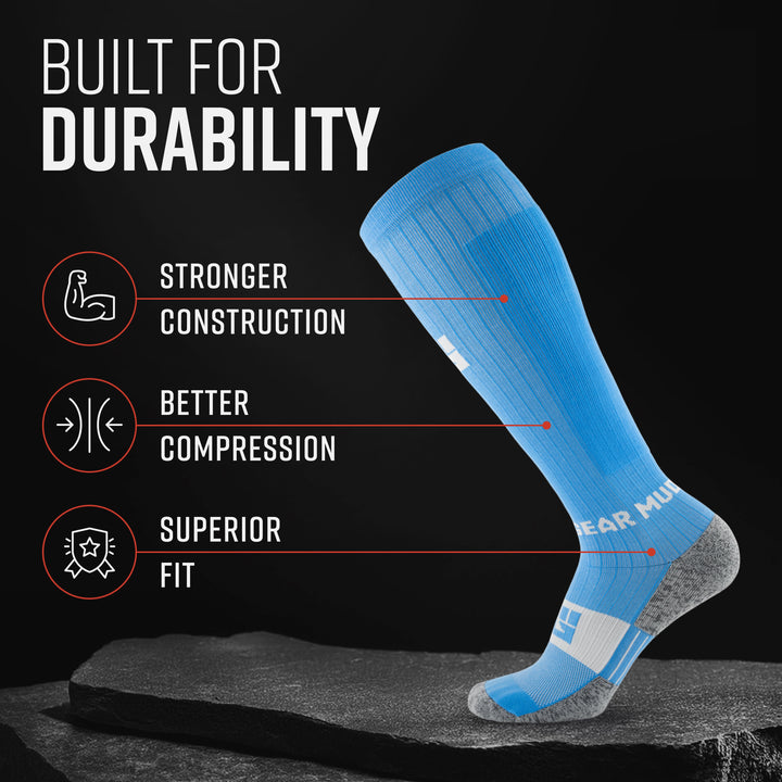 Tall Compression Socks (Neon Blue)