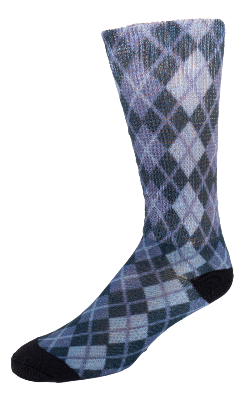 Argyle Gray Diabetic Socks