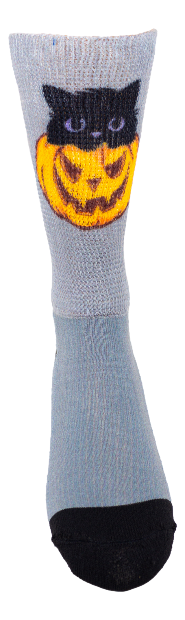 Black Pumpkin Cat Diabetic Socks