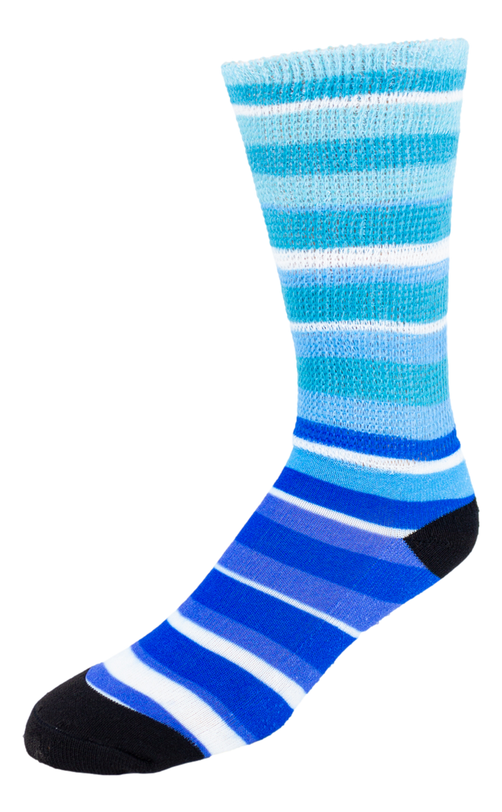 Blues Stripes Diabetic Socks