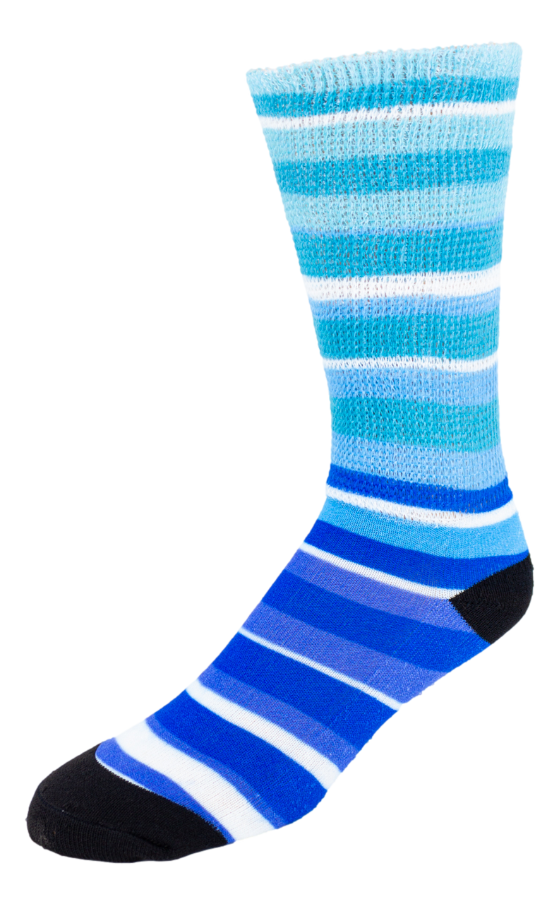 Blues Stripes Diabetic Socks, alternate view
