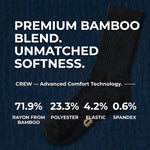 Bamboo Diabetic Crew Socks, Multi-Pack