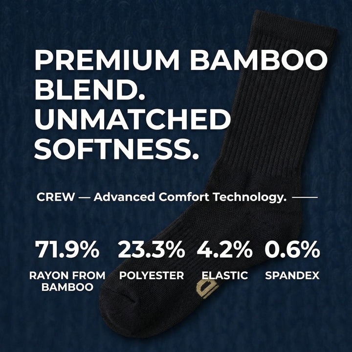 Bamboo Diabetic Crew Socks, Multi-Pack