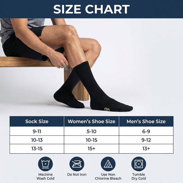 Bamboo Diabetic Crew Socks, Multi-Pack