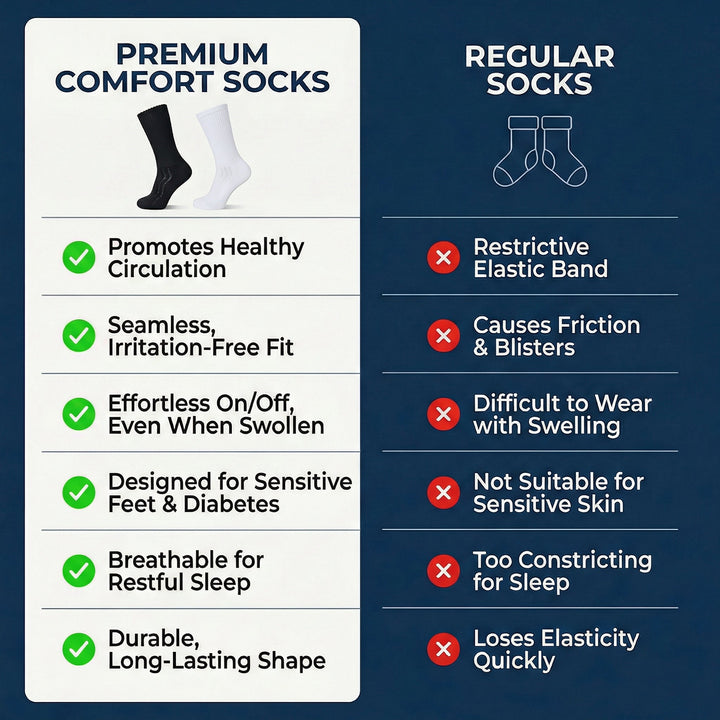 Bamboo Diabetic Crew Socks, Multi-Pack