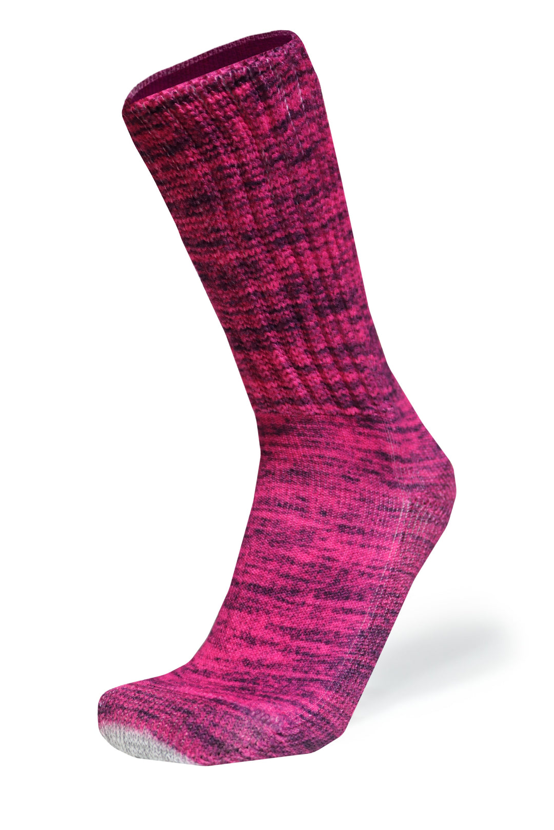 Cozy Diabetic Comfort Relax Fit Heather Magenta Crew Socks