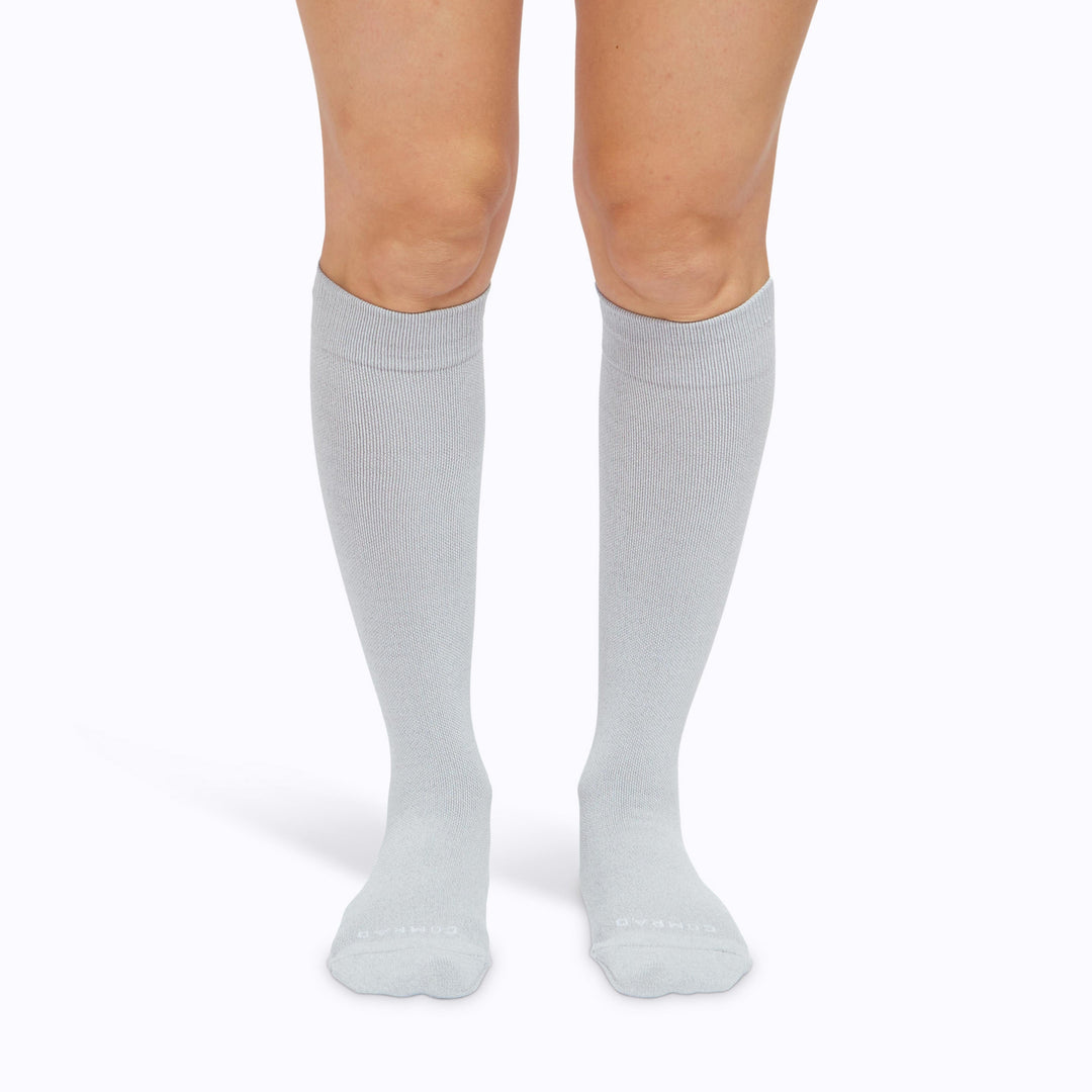 Knee-High Compression Socks – Solid Grey (20-30 mmHg)