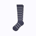 Knee-High Compression Socks – Stripes Navy/Sand