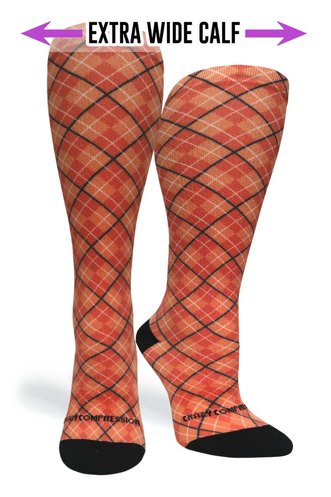 Orange Plaid - (Standard &amp; Extra Wide)