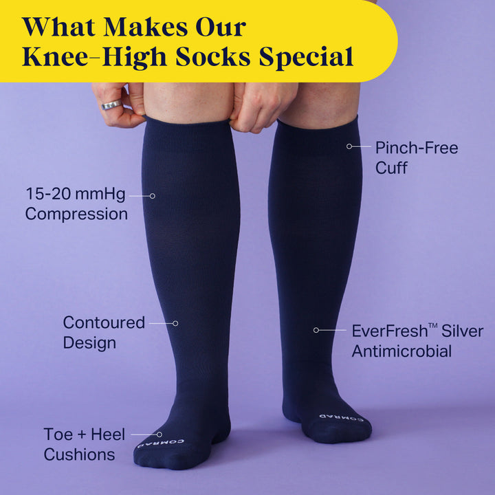 Knee-High Compression Socks – Solid Navy