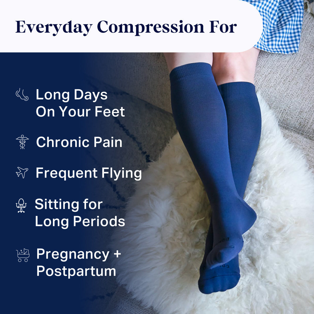 Knee-High Compression Socks – Solid Grey