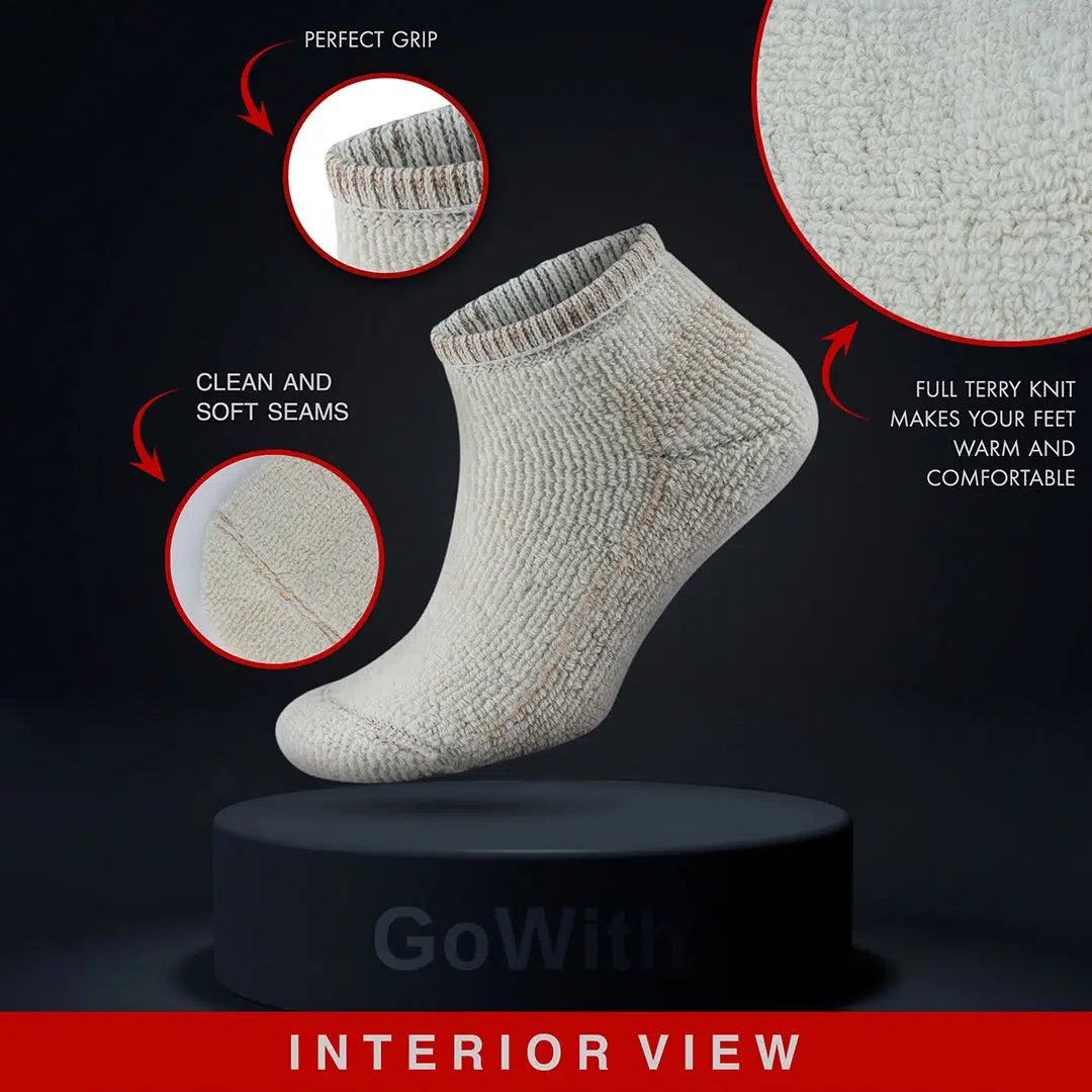 Alpaca Wool Thermal Full Terry Low Cut Socks for Men &amp; Women - Optic Effect