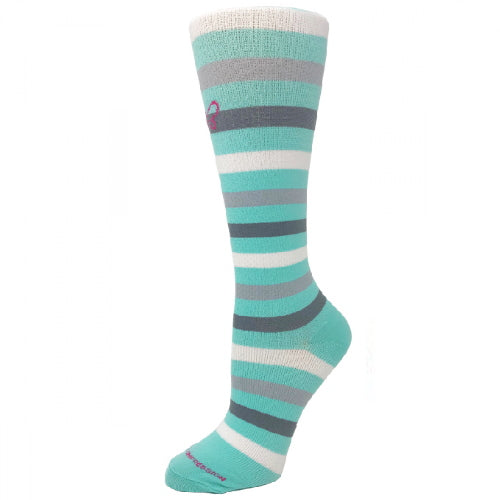 Aqua Stripes Knit Compression Socks - 15-20 mmHg | Women's