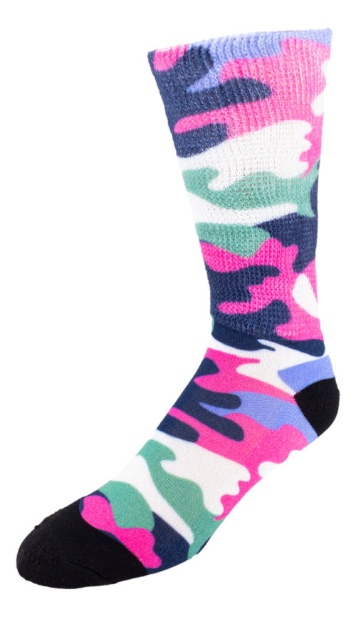 Colorful Camo Diabetic Socks