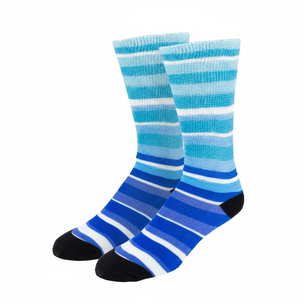Blues Stripes Diabetic Socks