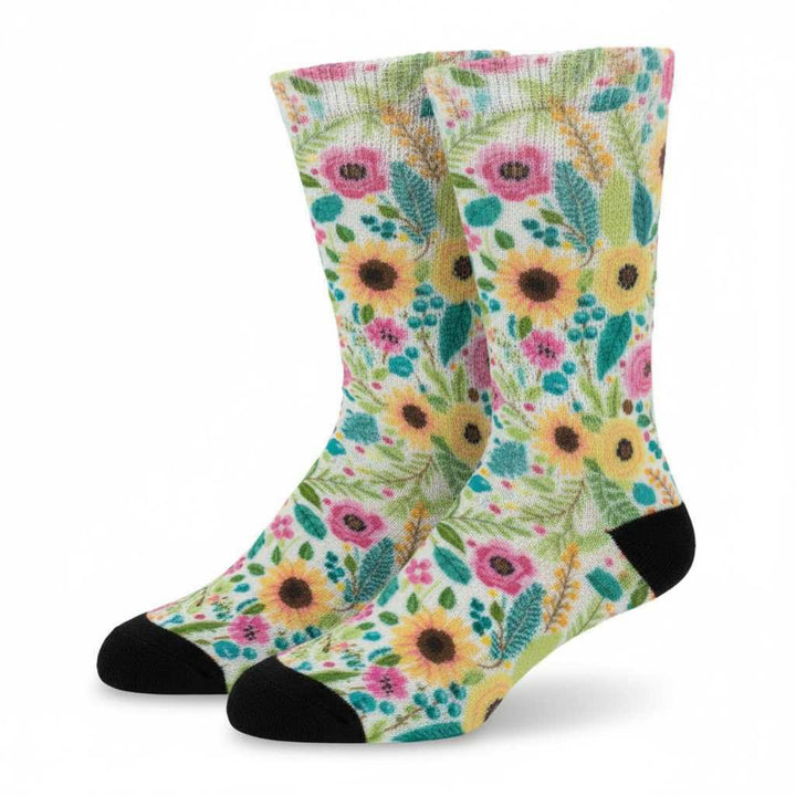Floral Flowers Diabetic Socks