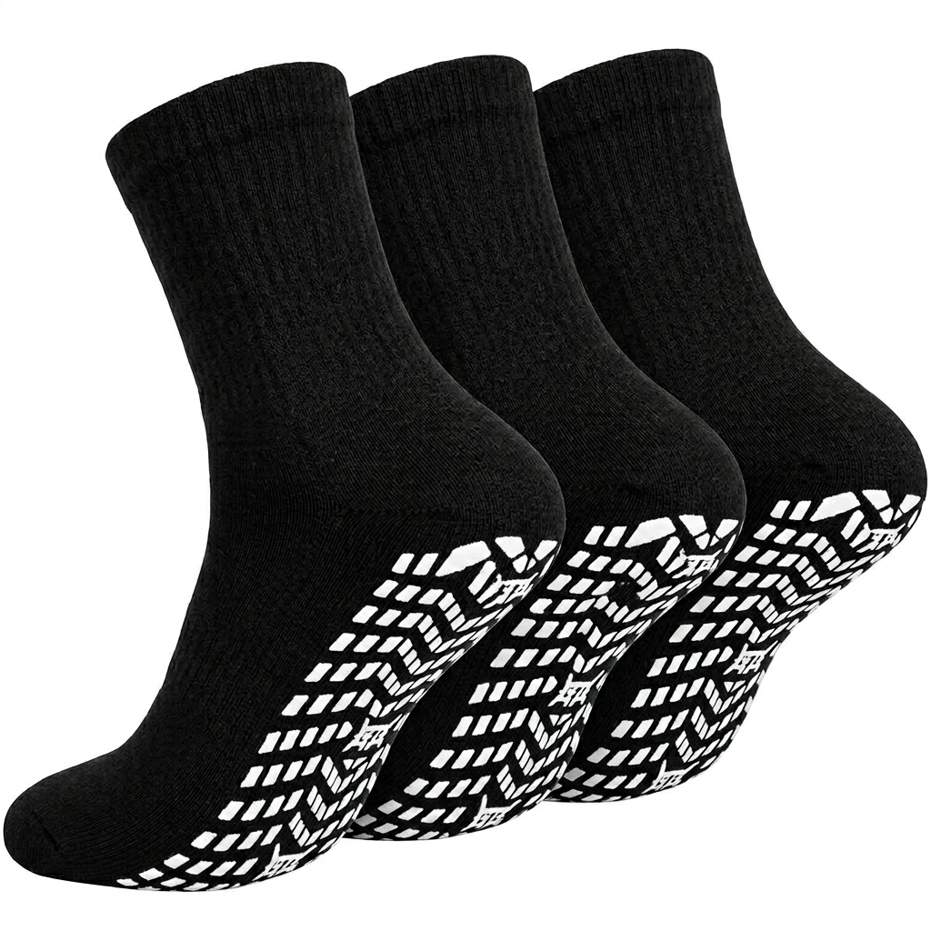 Non-Slip Grip Diabetic Socks — 3-Pair Pack