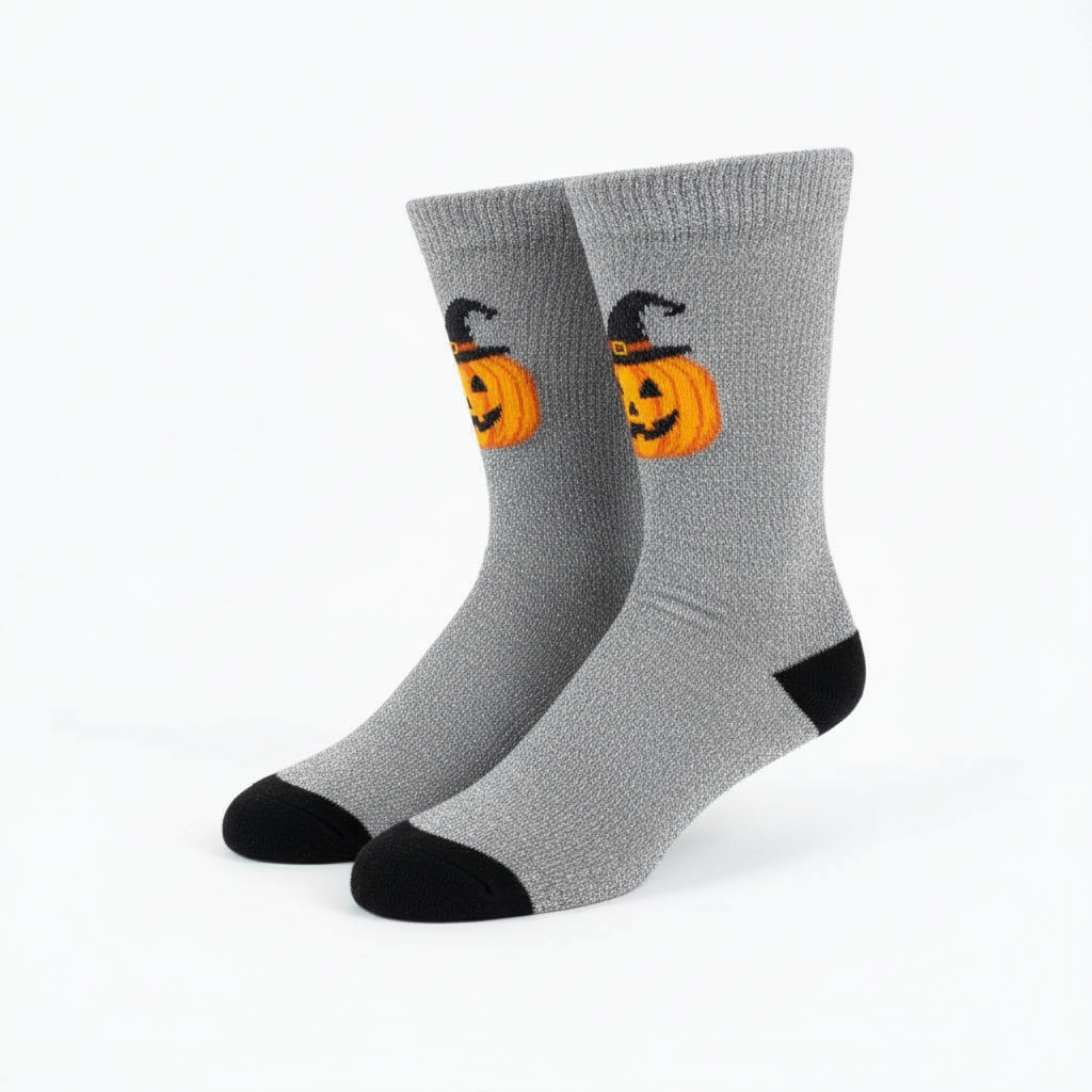 Black Pumpkin Cat Diabetic Socks