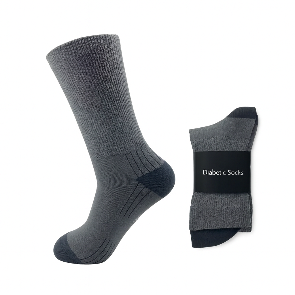 Sock Perfect ActiveLife Diabetic Crew Socks – Stylish Non-Binding Socks with Cushioning
