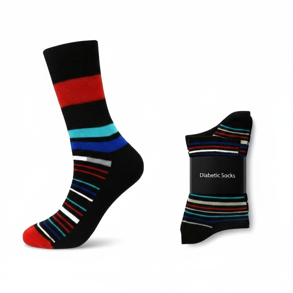 Sock Perfect ActiveLife Diabetic Crew Socks – Stylish Non-Binding Socks with Cushioning