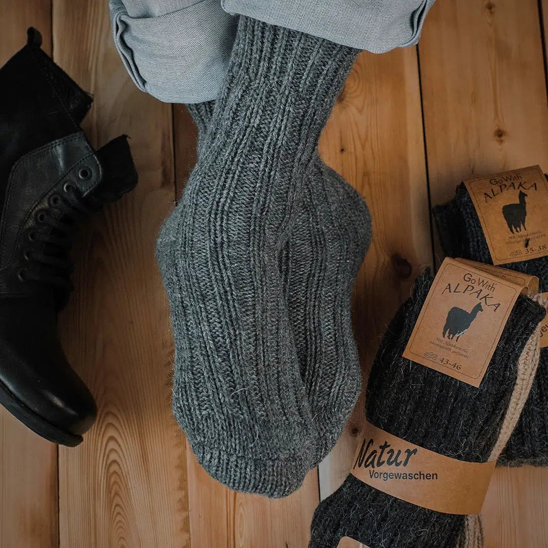 Alpaca Wool Extra Thick Crew Loose Socks for Men and Women