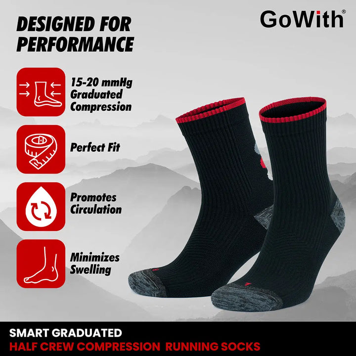 15-20 mmHg Quarter Compression Running Socks for Men and Women