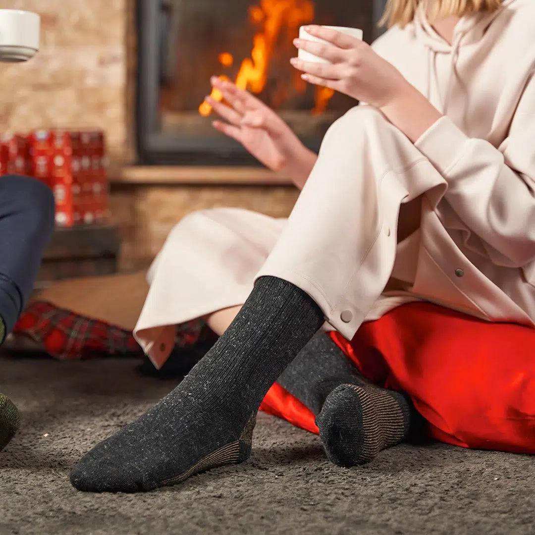 Thermal Warm Terry Lined Alpaca Hiking Boot Socks for Men &amp; Women