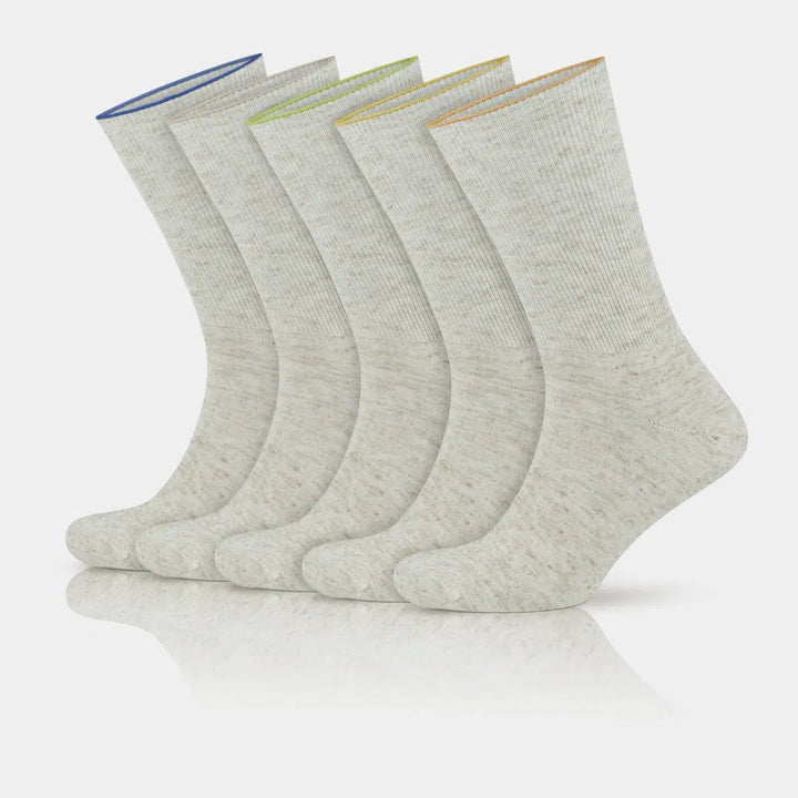 Men's Thin Linen & Cotton Blend Crew Diabetic Socks