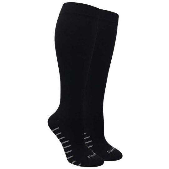 Fine Fit Socks Black / Men 8 - 12 / Ladies 10 -13 Cushioned Compression Socks - Fine Fit (1 Pair)