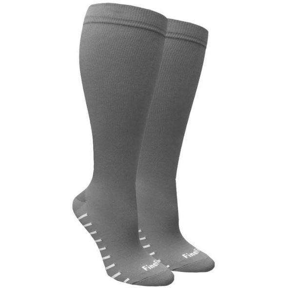 Fine Fit Socks Gray / Men 8 - 12 / Ladies 10 -13 Cushioned Compression Socks - Fine Fit (1 Pair)