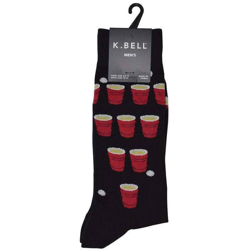 K. Bell Novelty Socks Red Cup Beer Pong | Funny Socks for Men