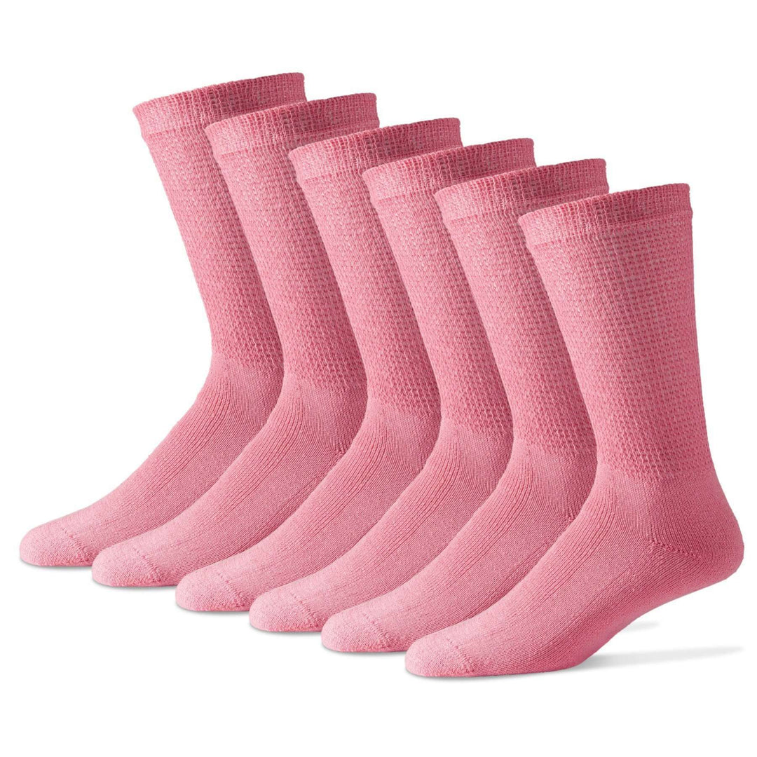 Physician's Choice Diabetic Socks Large / Crew / Pink Diabetic Socks (12 Pairs)