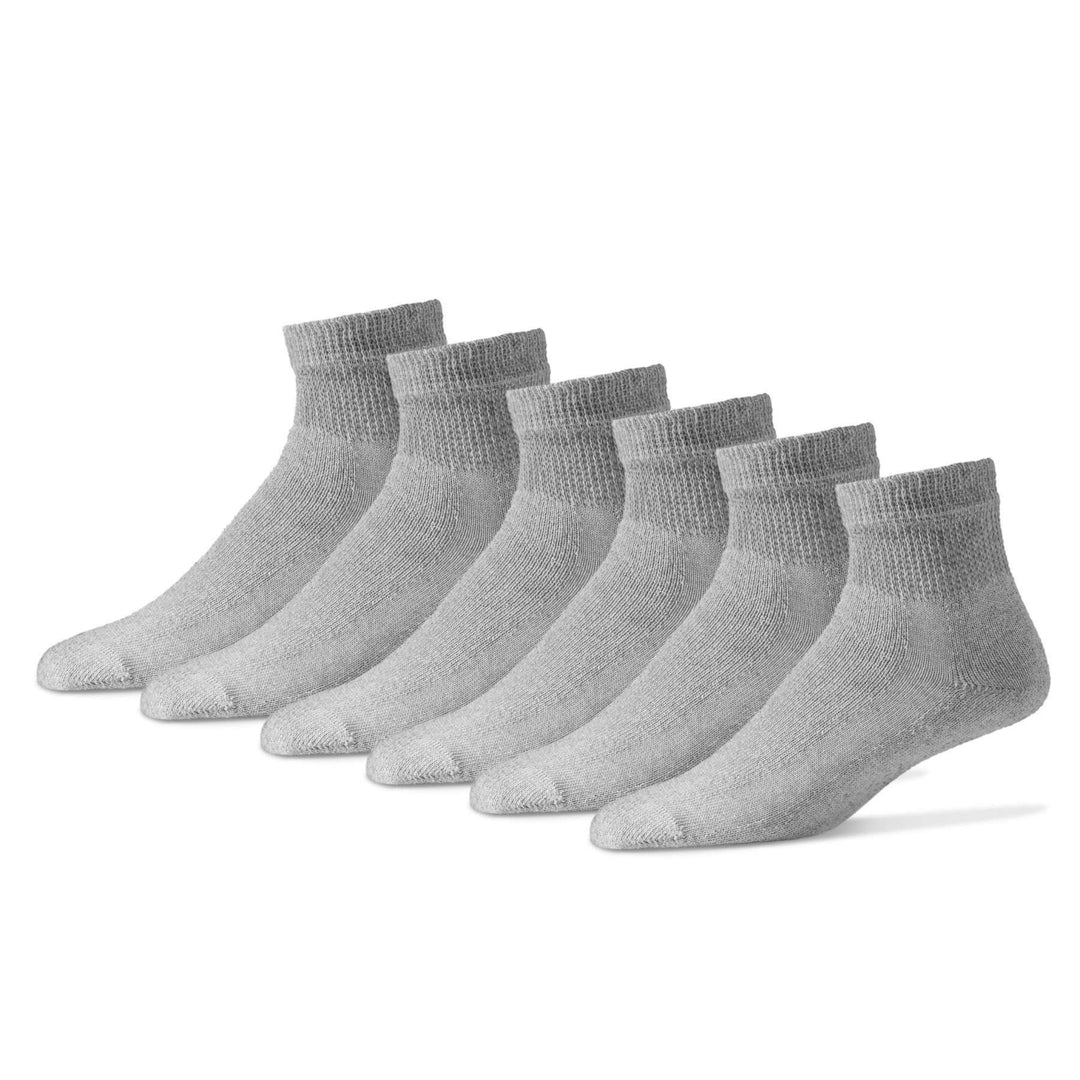 Physician's Choice Diabetic Socks Large / Quarter / Gray Diabetic Socks (12 Pairs)