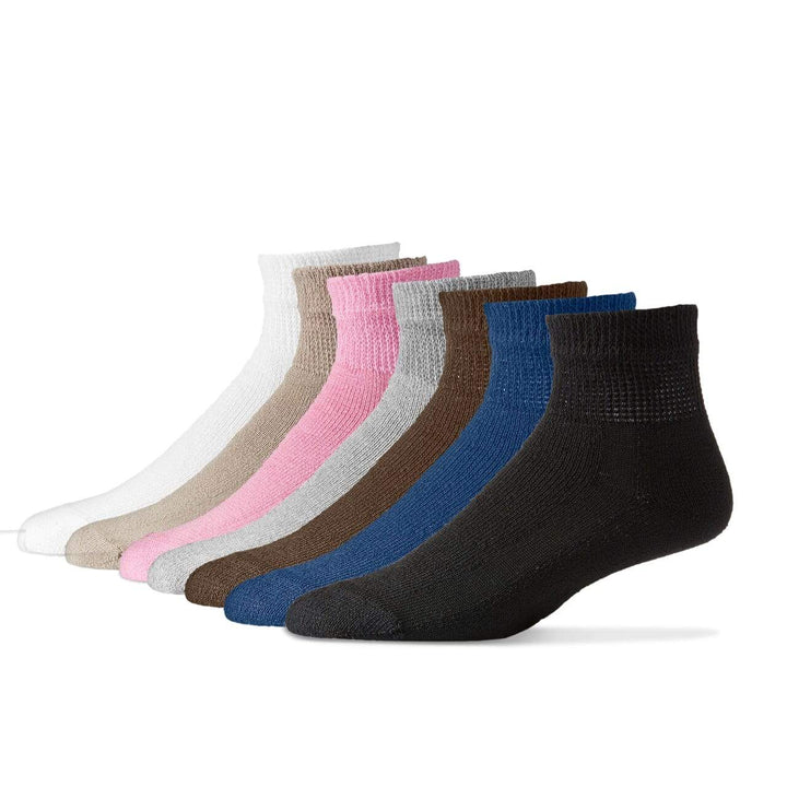 Physician's Choice Diabetic Socks Large / Quarter / Multi Color Diabetic Socks (12 Pairs)