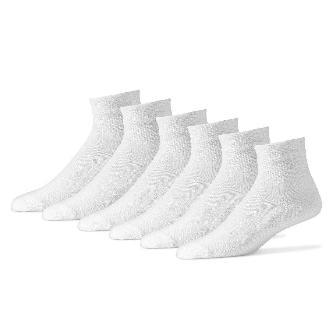 Physician's Choice Diabetic Socks Large / Quarter / White Diabetic Socks (12 Pairs)