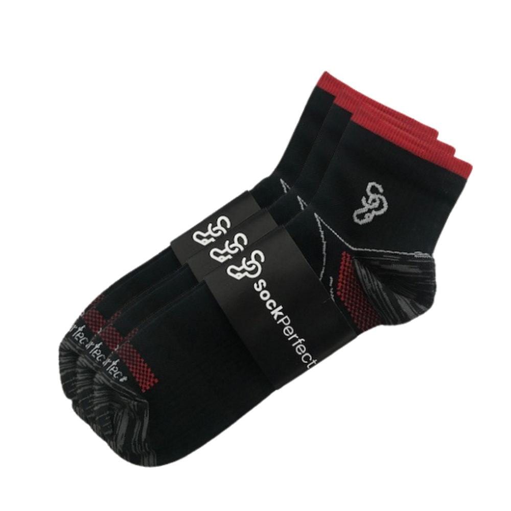 Sock Perfect Compression Socks S/M / Black/Red Sock Perfect Foot Compression Anti-Fatigue Socks (3 Pair)