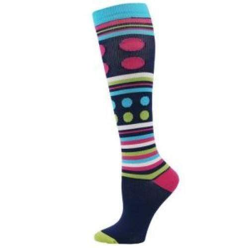 TM Compression Socks XL Fashion Stripe & Dot Design Compression Socks | 10-14mmHg | Women's